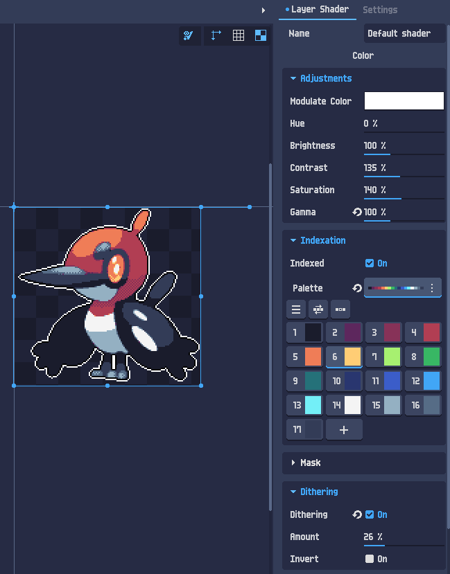 Shader settings