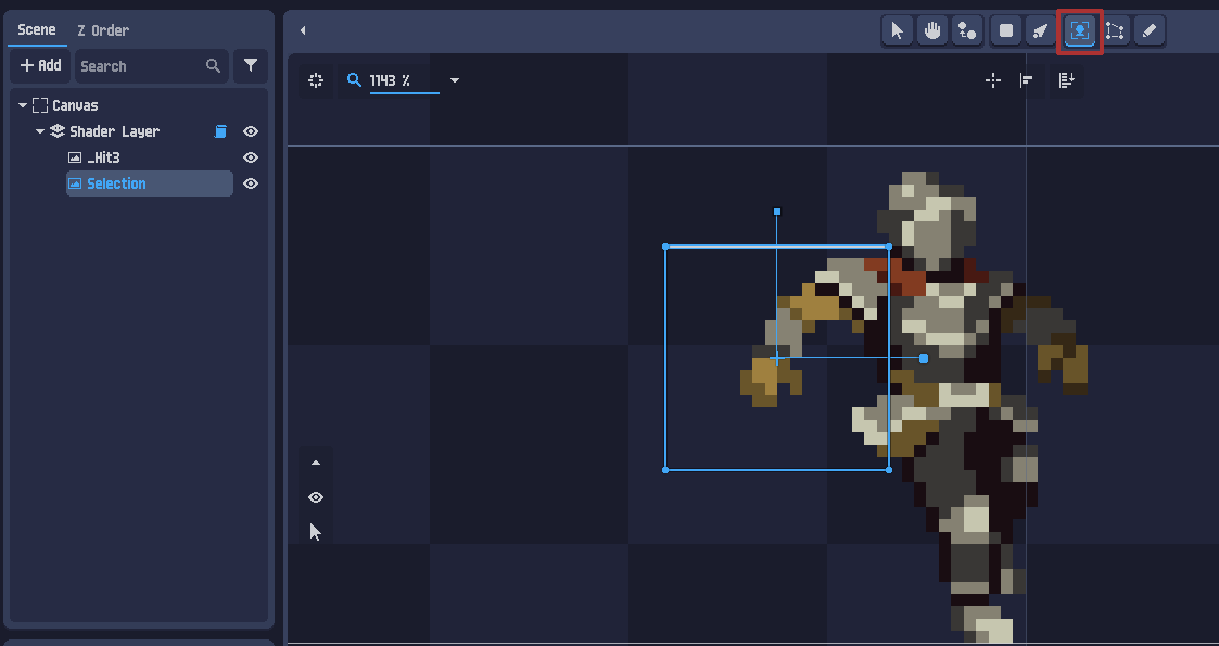 Drawing selection to object