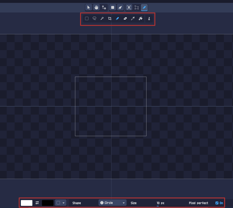 Selected tool settings