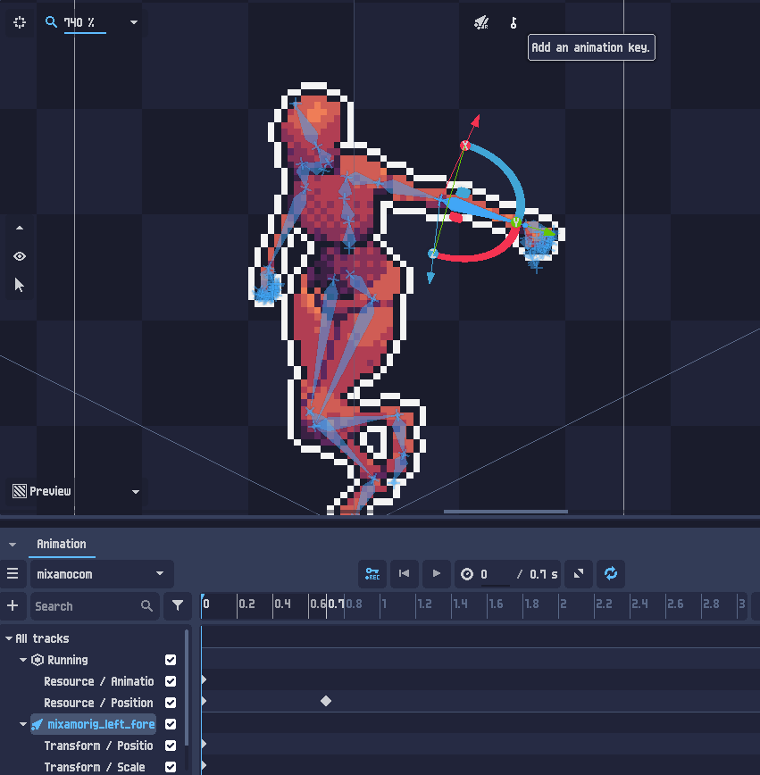 Bone animation key