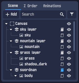 Scene panel